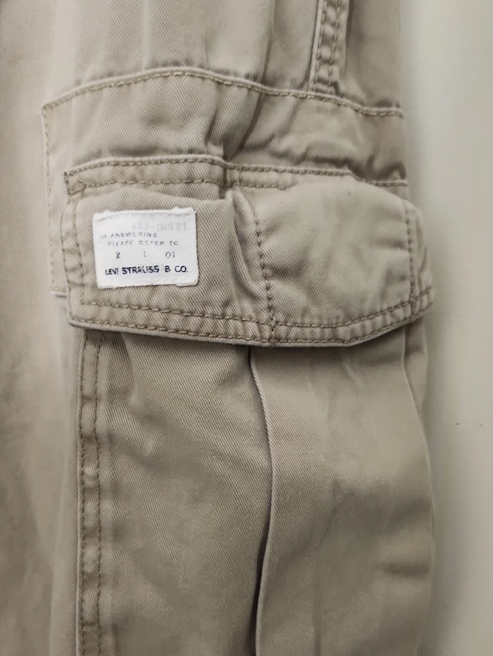 Men's Baggy Levis Cargo Loose Straight Y2K Pants - Khaki